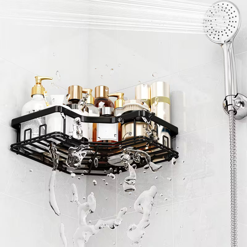 Wall Mounted Bathroom & Kitchen Corner Shelf Rack