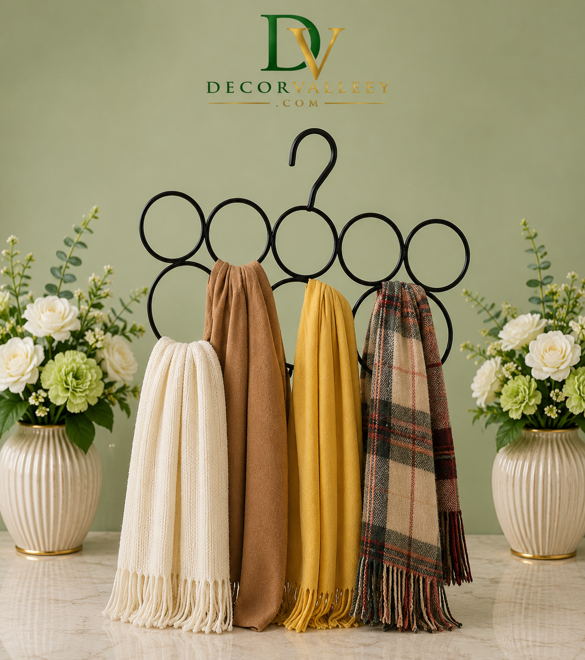 Multi Ring Scarf & Tie Hanger – Space Saving Closet Organizer