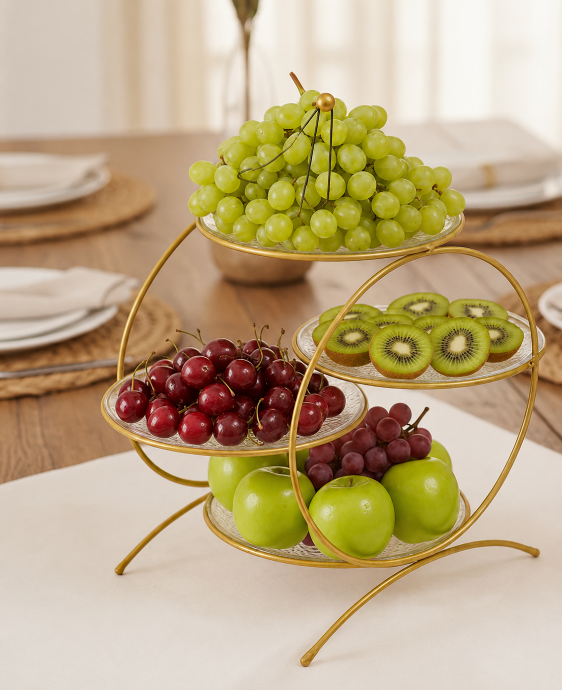 Luxury 4-Tier Dessert & Serving Stand – Golden Cake Display Tray