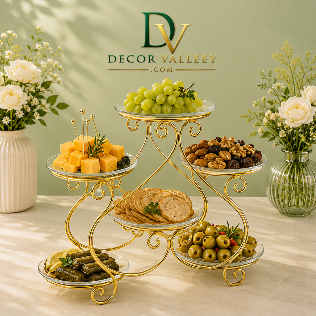 Luxury 6-Tier Serving Stand – Golden Snack & Dessert Display Rack