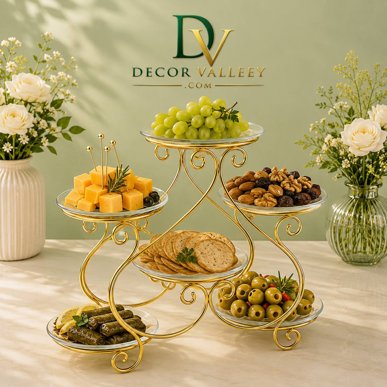 Luxury 6-Tier Serving Stand – Golden Snack & Dessert Display Rack