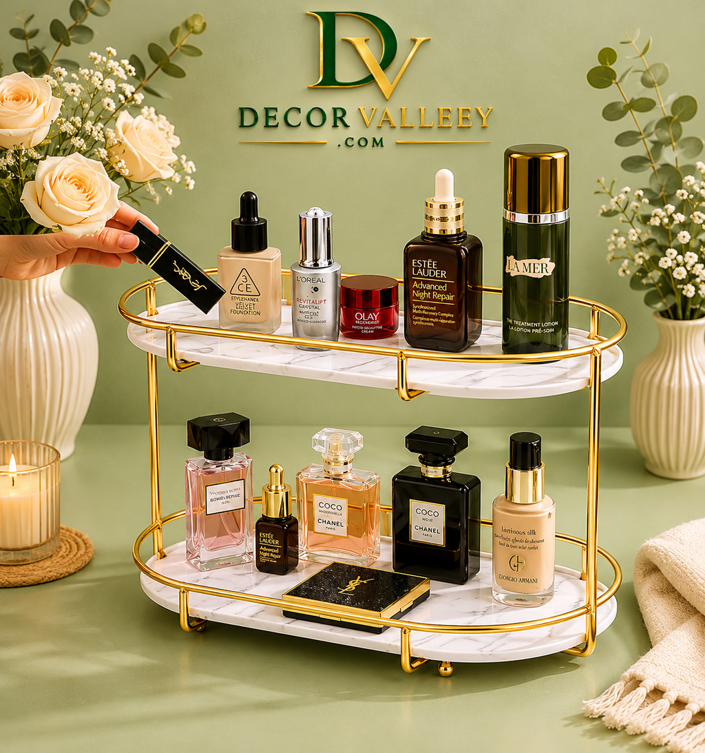 Golden Makeup & Perfume Rack