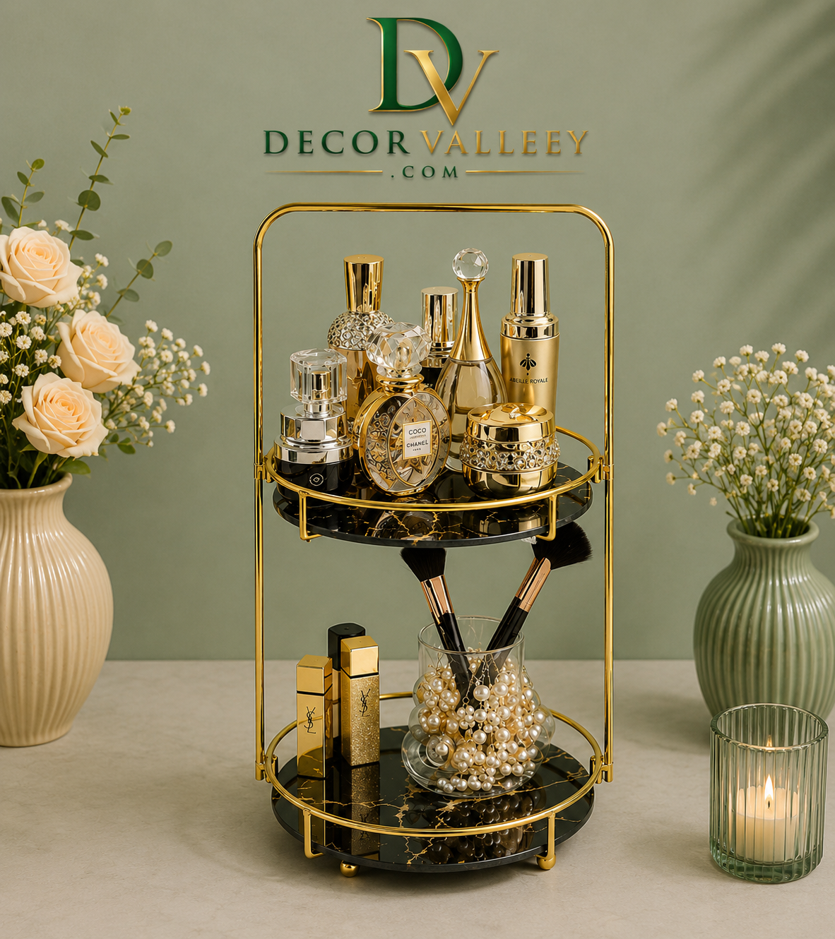 Luxury 2-Tier Perfume & Makeup Organizer
