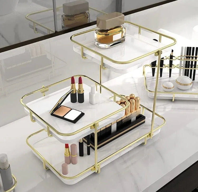 Makeup & Vanity Organizer Rack – Golden Frame