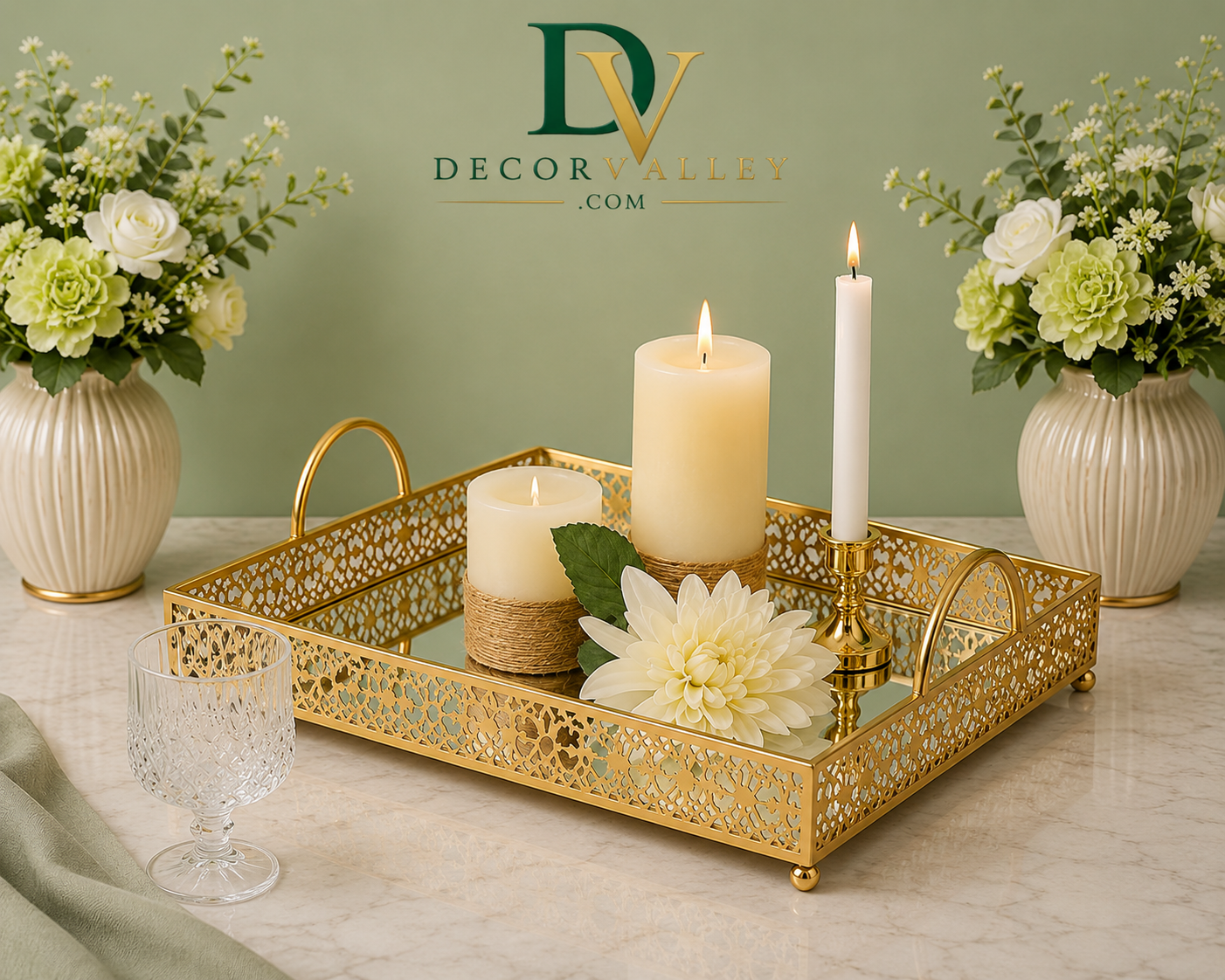 Luxury Mirror Serving Tray