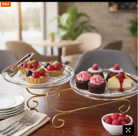 Luxury Double Bowl Snack Serving Stand