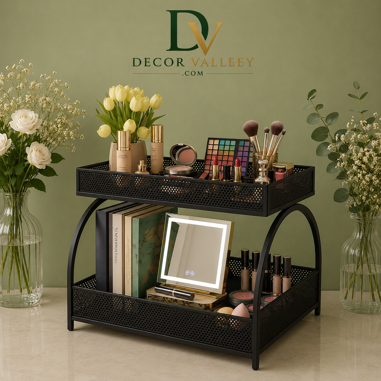 2-Tier Multi-Purpose Metal Storage & Display Rack