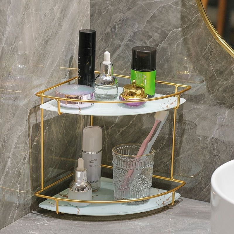 Luxury 2-Tier Corner Makeup Organizer Rack