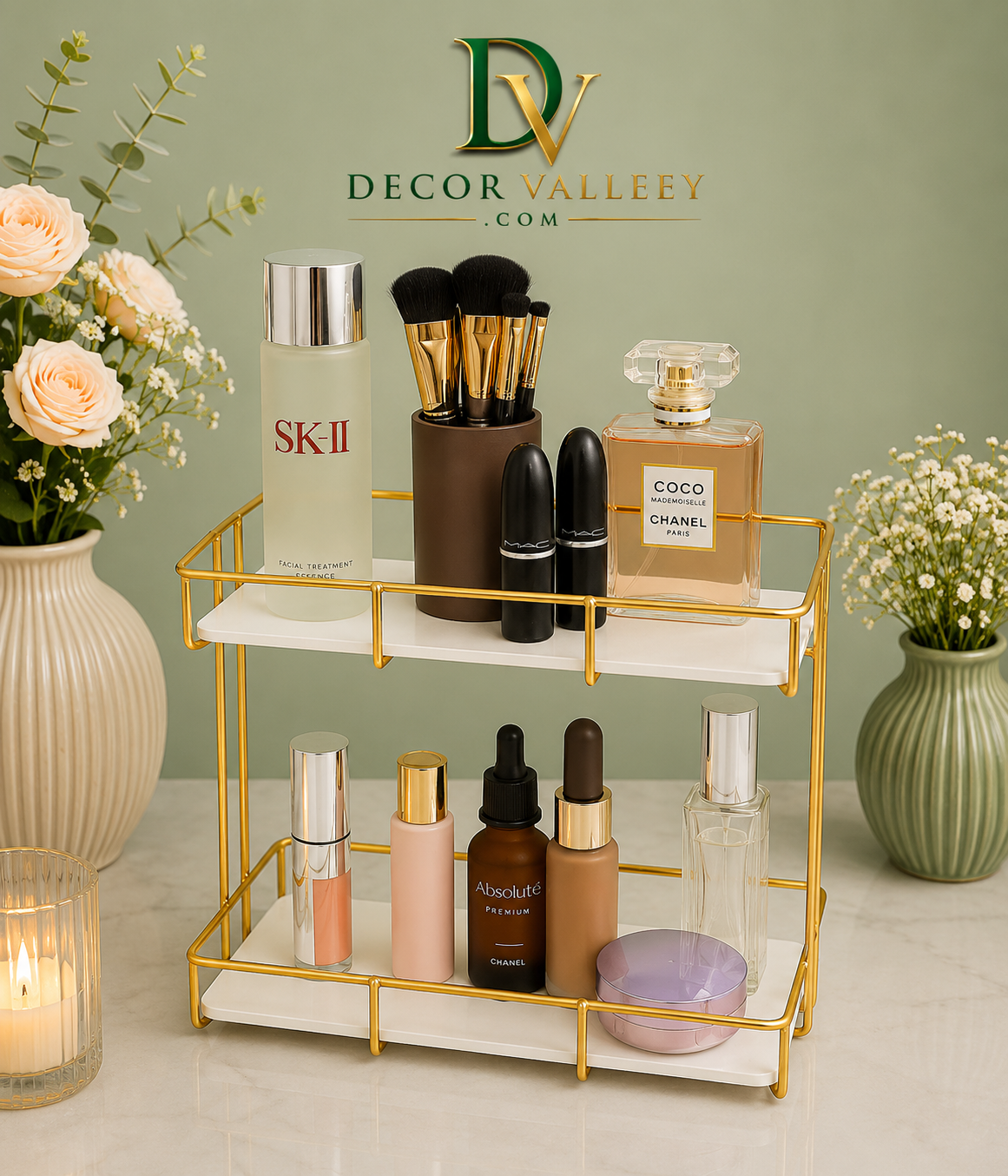 Luxury 2-Tier Vanity Makeup Organizer