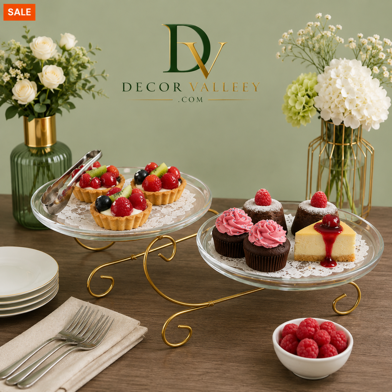 Luxury Double Bowl Snack Serving Stand