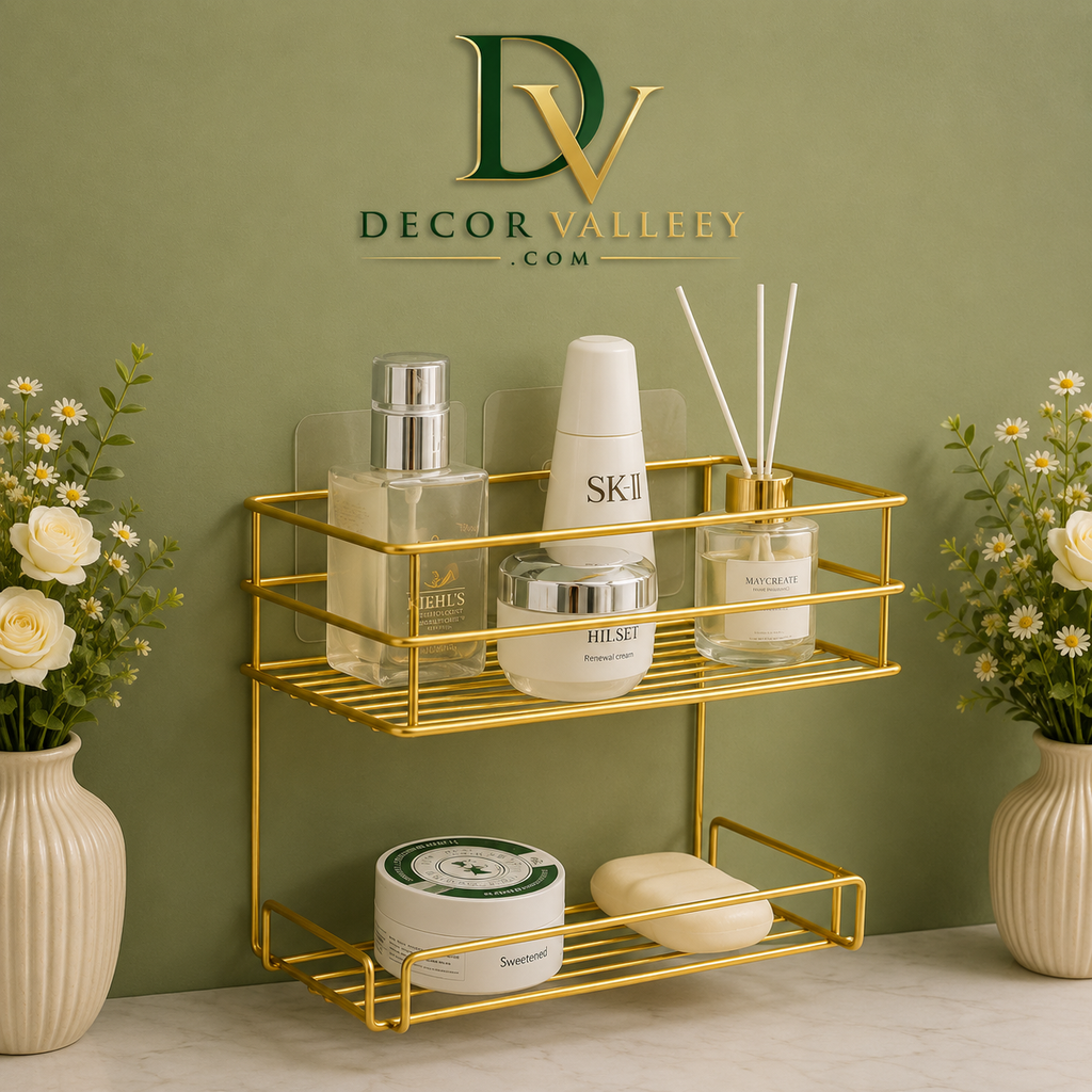 Luxury 2 Tier Wall Mounted Bathroom Shelf