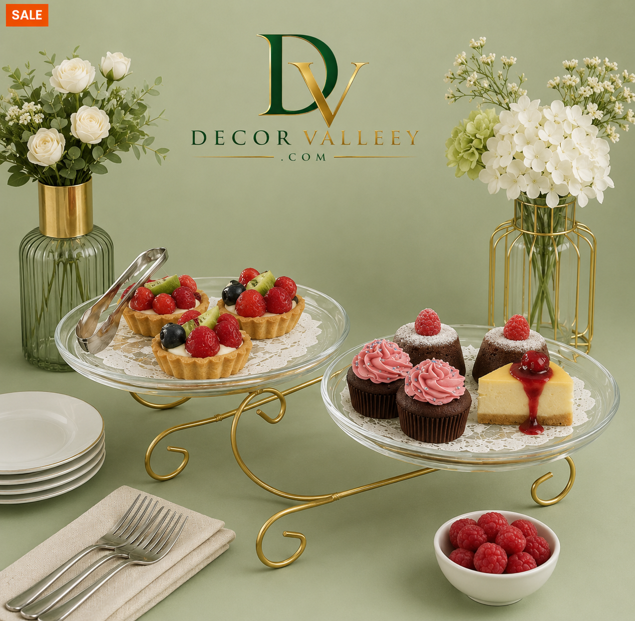 Luxury Double Bowl Snack Serving Stand