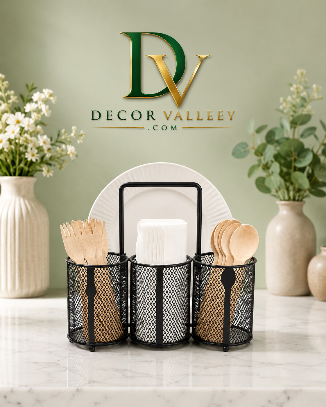 3-Compartment Party Tableware Organizer