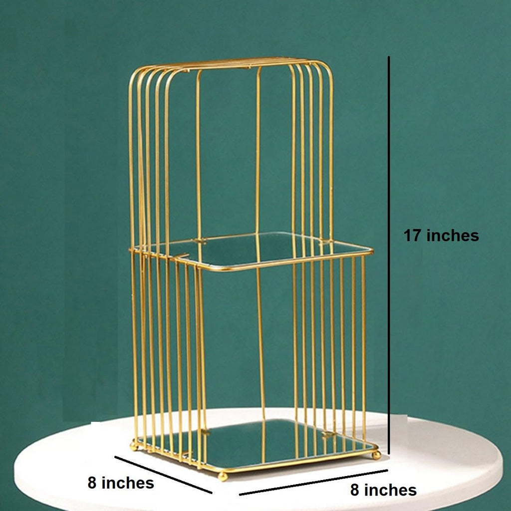 Luxury Golden Makeup Organizer Rack
