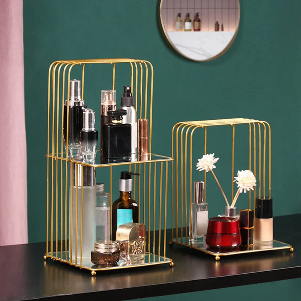 Luxury Golden Makeup Organizer Rack