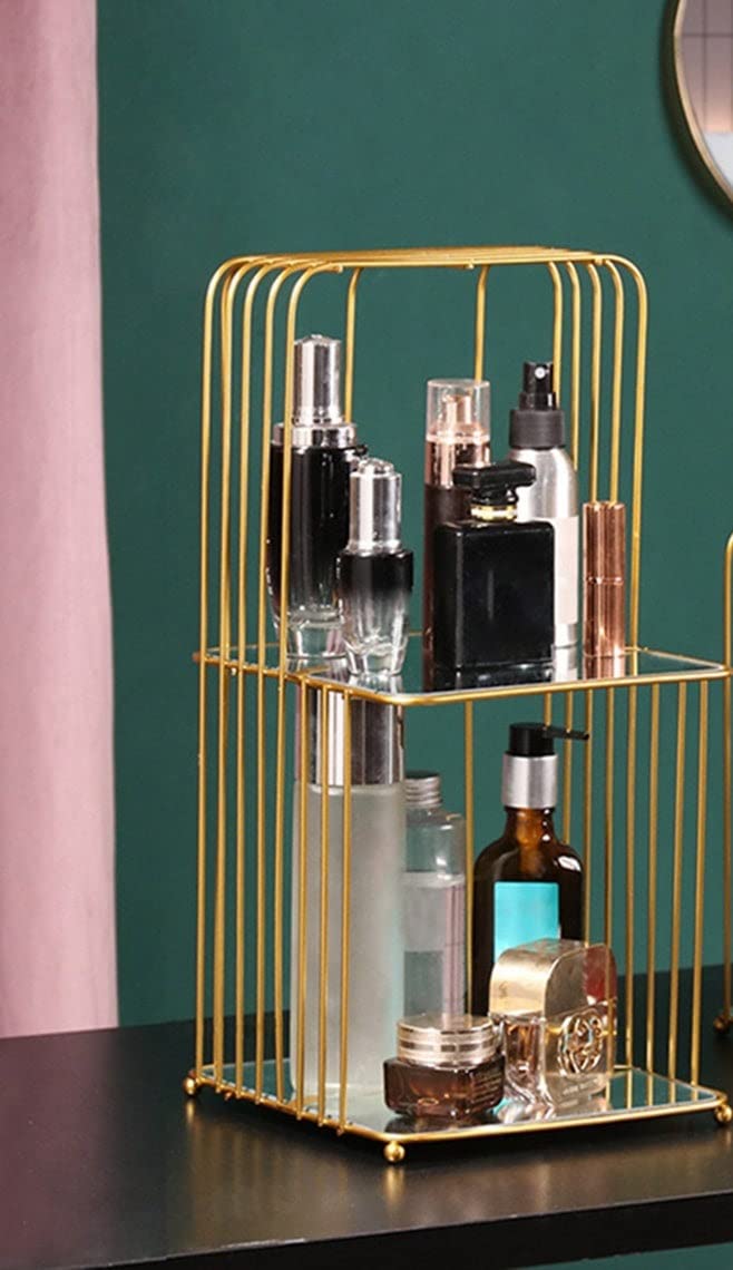 Luxury Golden Makeup Organizer Rack