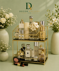 Luxury 2-Tier Gold Cosmetic Organizer Rack