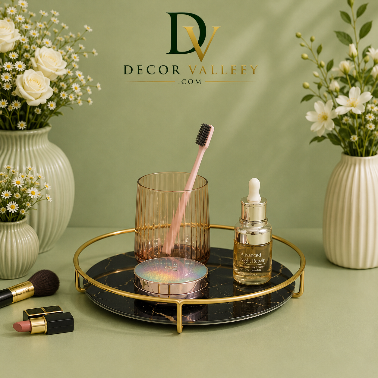 Luxury Round Vanity Organizer Tray