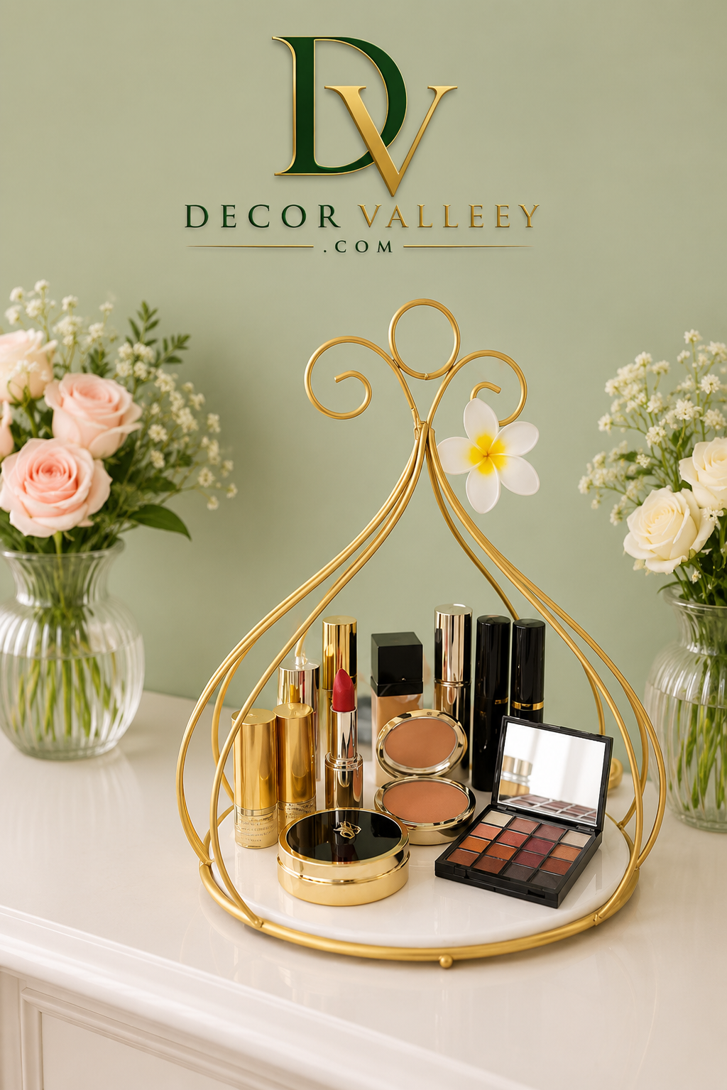 Golden Bloom Luxury Perfume & Vanity Organizer