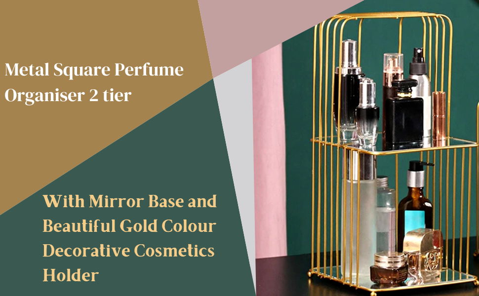 Luxury Golden Makeup Organizer Rack