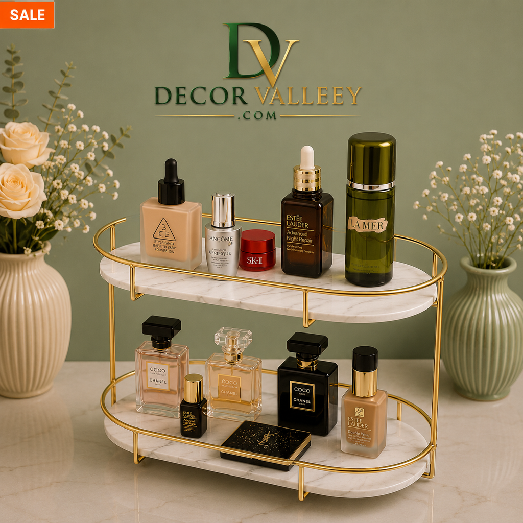 Golden Makeup & Perfume Rack