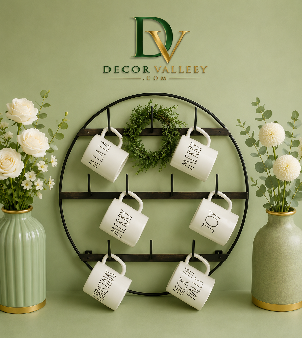 Wall Mounted Coffee Mug Holder Rack