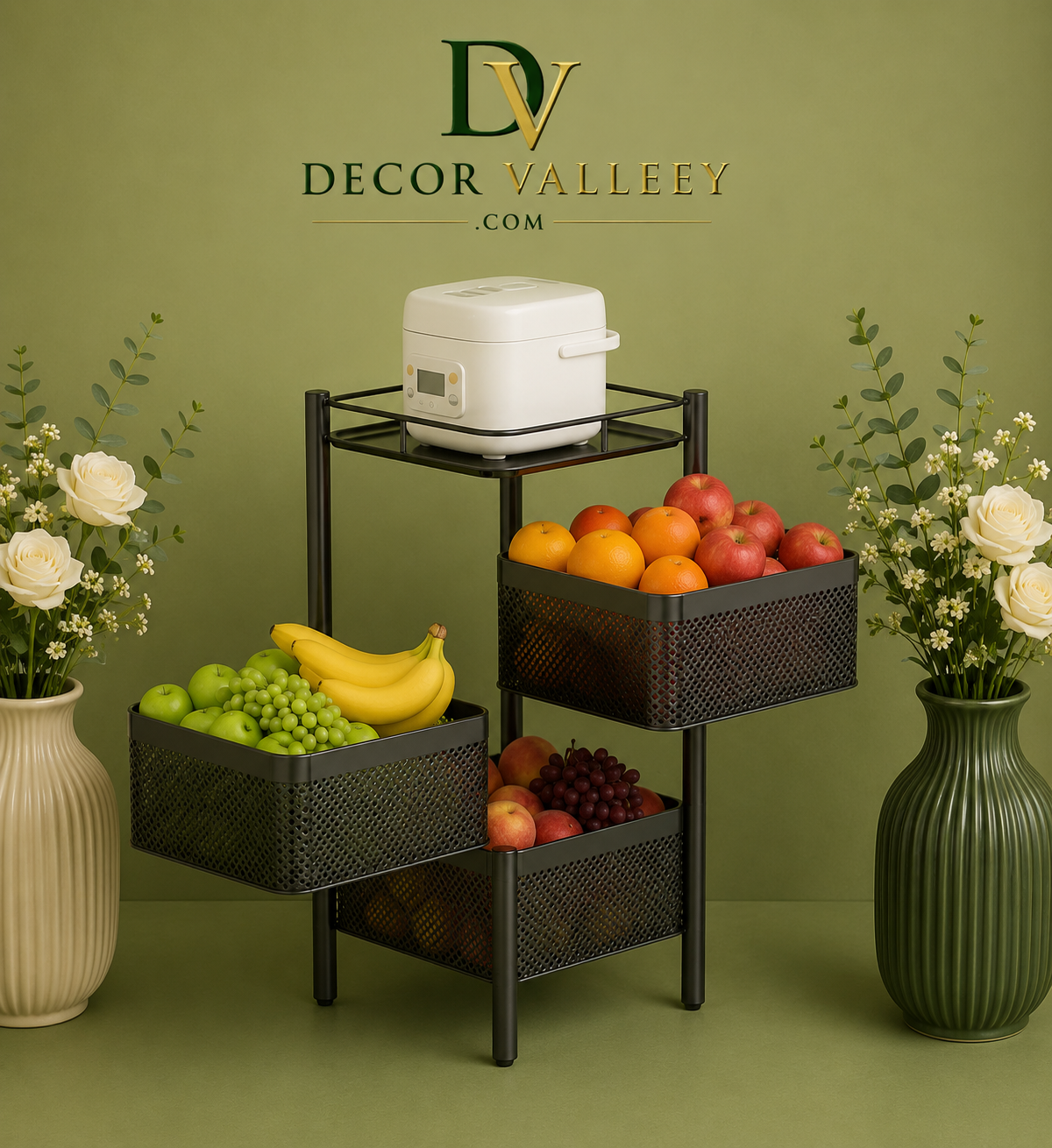 3-Tier Metal Vegetable Trolley