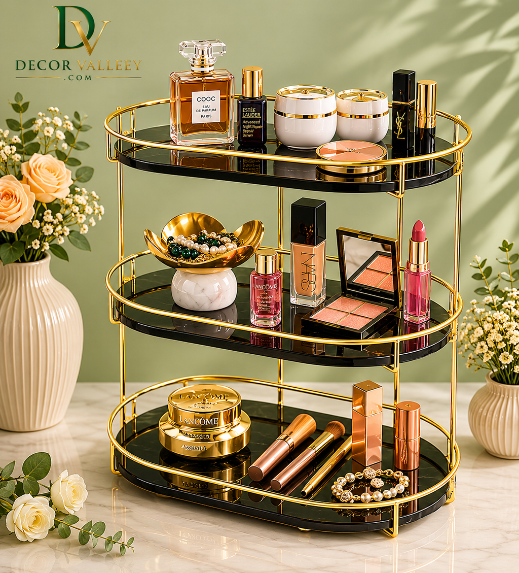 Luxury 3-Tier Oval Makeup Organizer