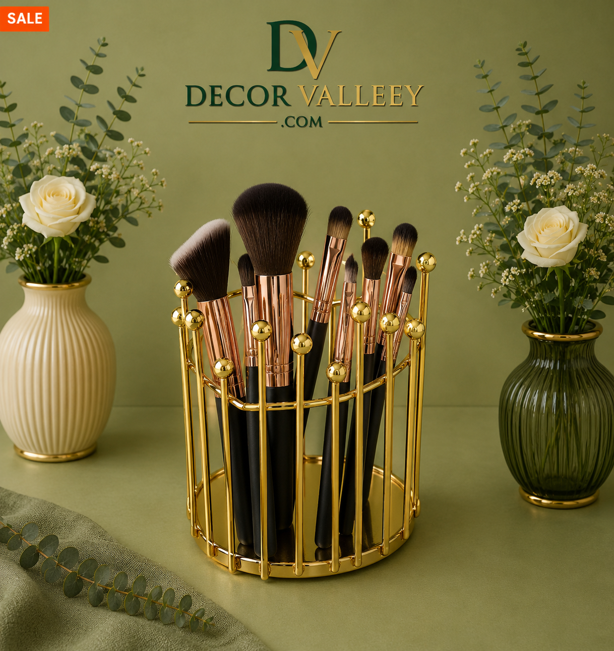 Luxury Gold Makeup Brush Holder