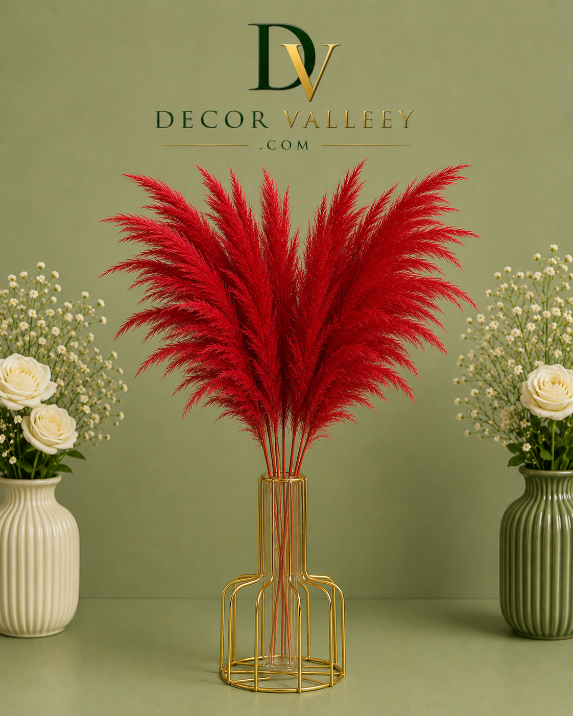 Metal Flower Vase With Transparent Tube
