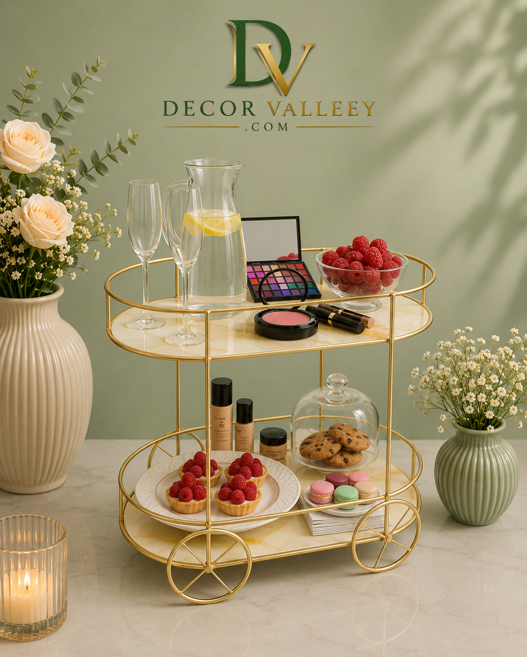 Elegant Cosmetic Display Cart