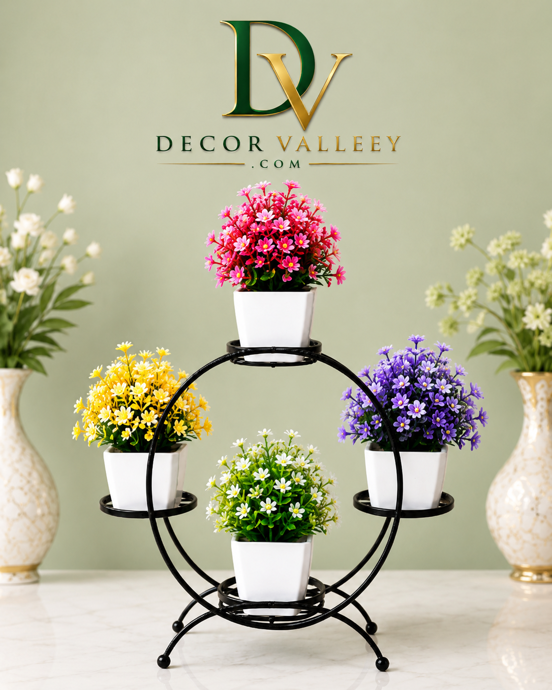 4-Tier Metal Flower Pot Stand