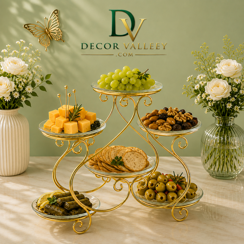 Luxury 6-Tier Serving Stand – Golden Snack & Dessert Display Rack