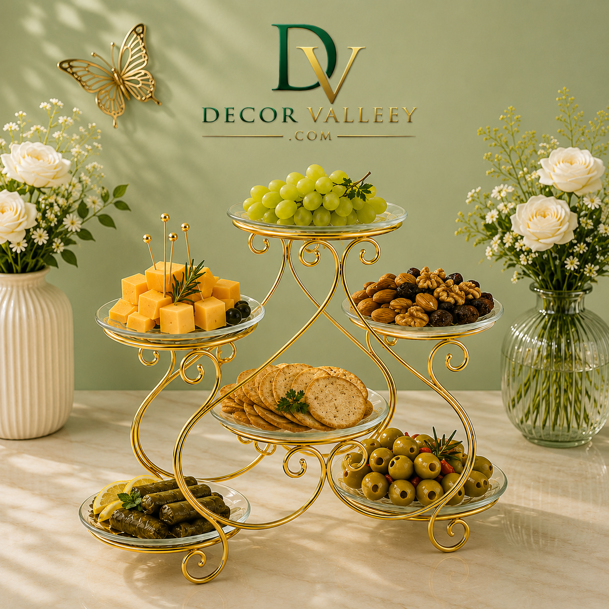 Luxury 6-Tier Serving Stand – Golden Snack & Dessert Display Rack