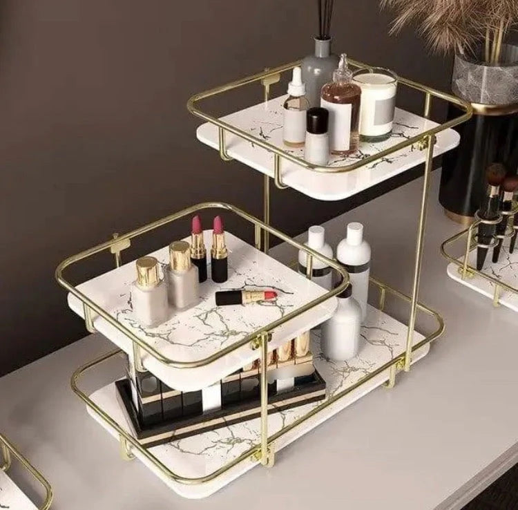 Makeup & Vanity Organizer Rack – Golden Frame