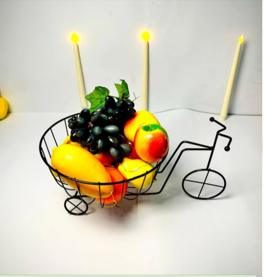 Bicycle Shape Metal Fruit Basket – Decorative Kitchen Fruit Holder