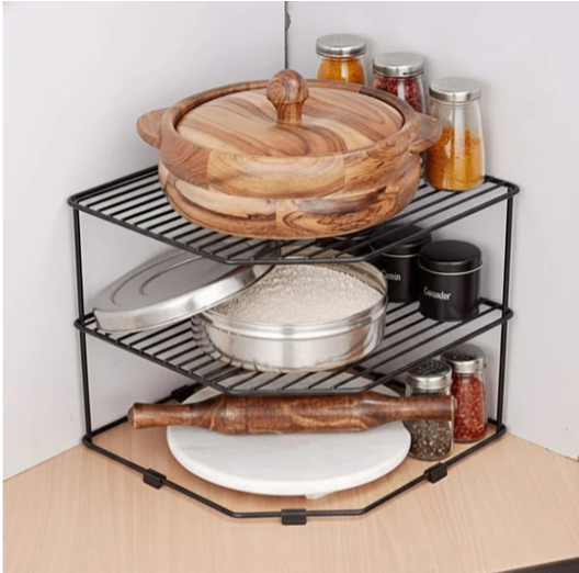 3 Tier Corner Kitchen Storage Rack – Countertop Organizer Shelf