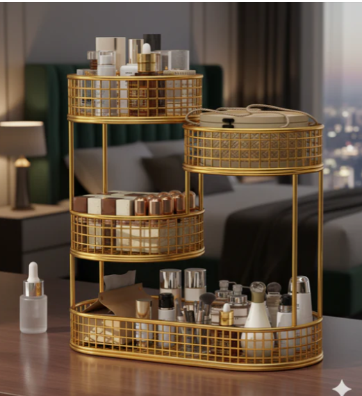Luxury 4 Tier Golden Fruit & Vegetable Basket Stand