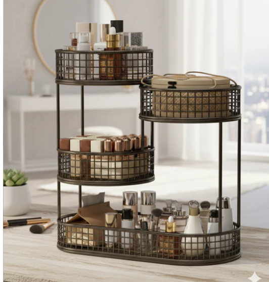 Luxury 4 Tier Golden Fruit & Vegetable Basket Stand