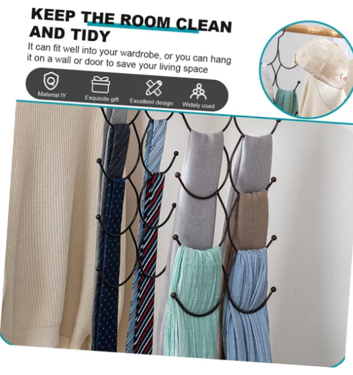 Multi Hook Scarf & Tie Organizer Hanger