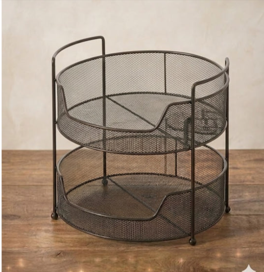 Luxury 2 Tier Golden Fruit & Vegetable Basket