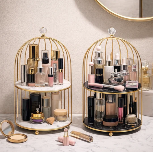 Luxury Golden Dome Makeup Organizer
