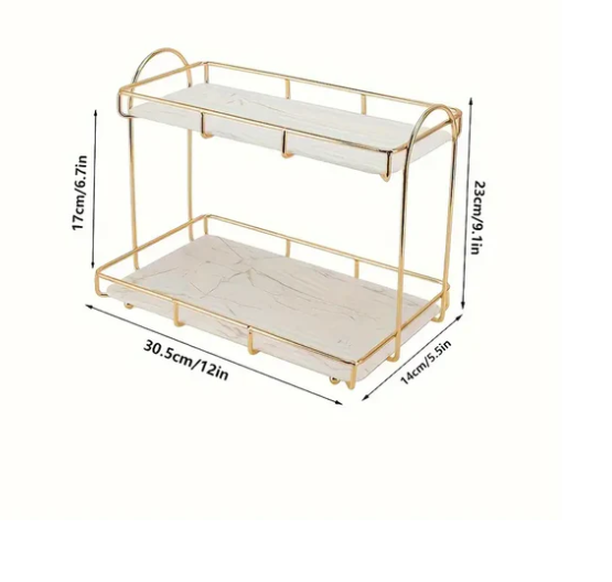 Golden Cosmetic Storage Rack