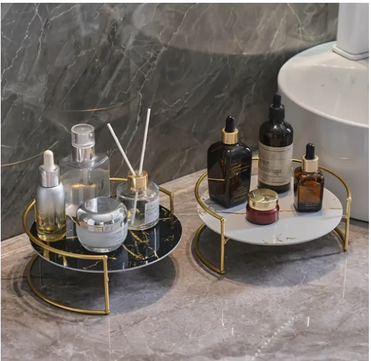 Golden Cosmetic Display Stand