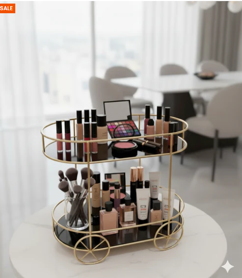 Elegant Cosmetic Display Cart