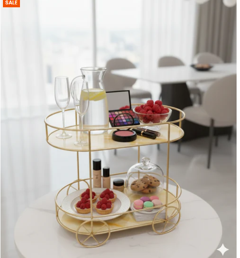 Elegant Cosmetic Display Cart