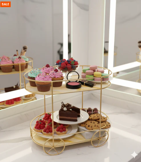 Elegant Cosmetic Display Cart