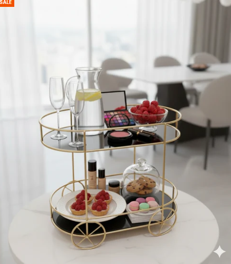 Elegant Cosmetic Display Cart