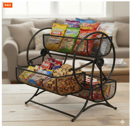 Metal Fruit & Vegetable Basket Rack