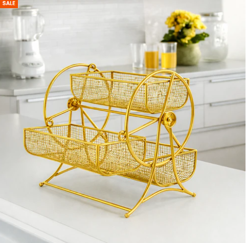 Metal Fruit & Vegetable Basket Rack